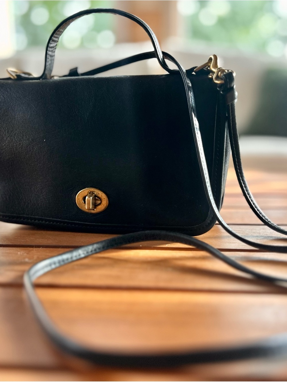 Vintage coach black casino purse with hangtag and strap